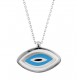 Silver Enamel Evil Eye Necklace