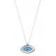 Silver Enamel Evil Eye Necklace