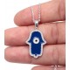 Silver Hamsa Necklace for evil eye protection