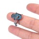 Hamsa Hand Ring with Nano Turquoise Stones for evil eye protection