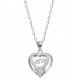 Silver Heart Necklace with Cz Stones for evil eye protection