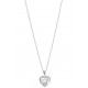 Silver Heart Necklace with Cz Stones for evil eye protection