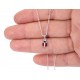 Silver Ladybug Necklace for evil eye protection