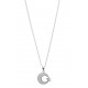 Silver Necklace with Crescent Moon and Star for evil eye protection