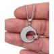 Silver Necklace with Crescent Moon and Star