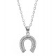 Silver Necklace with Cz Horseshoe Necklace