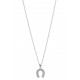Silver Necklace with Cz Horseshoe Necklace for evil eye protection