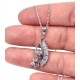 Silver Necklace with Cz Stones Wadjet Eye for evil eye protection