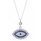 Silver Necklace with Evil Eye for evil eye protection