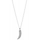 Silver Necklace with Italian Horn Charm for evil eye protection