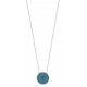 Silver Necklace with Nano Turquoise Disc for evil eye protection