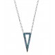 Silver Necklace with Nano Turquoise Stones Triangle