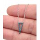 Silver Necklace with Nano Turquoise Stones Triangle for evil eye protection