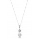 Silver Pearl and Star Wedding Necklace for evil eye protection