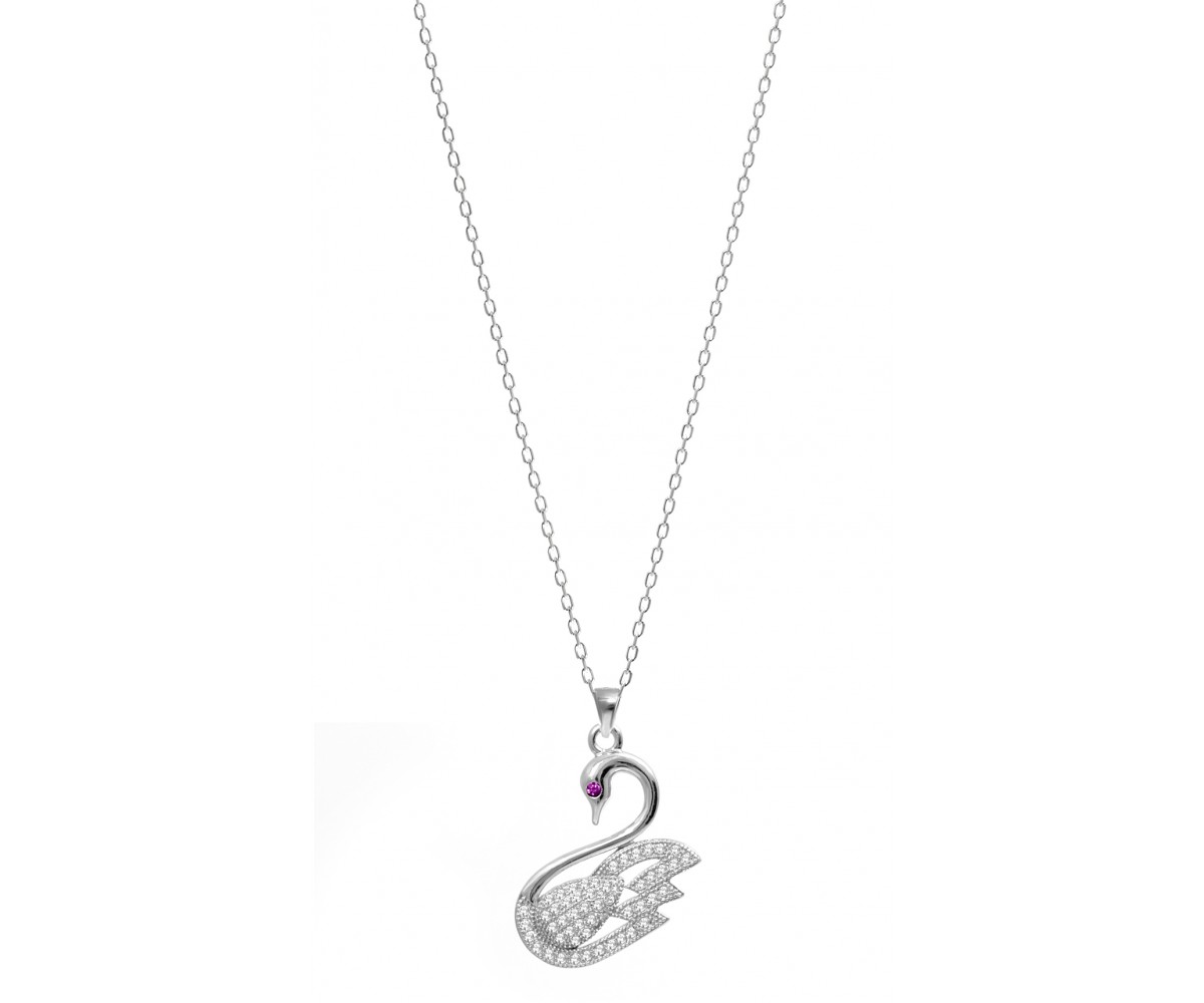 Silver Swan Necklace for evil eye protection
