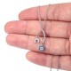 Silver Wishbone Necklace with Evil Eye Charm for evil eye protection