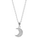 Sparkle Moon Necklace with Cz Stones for evil eye protection