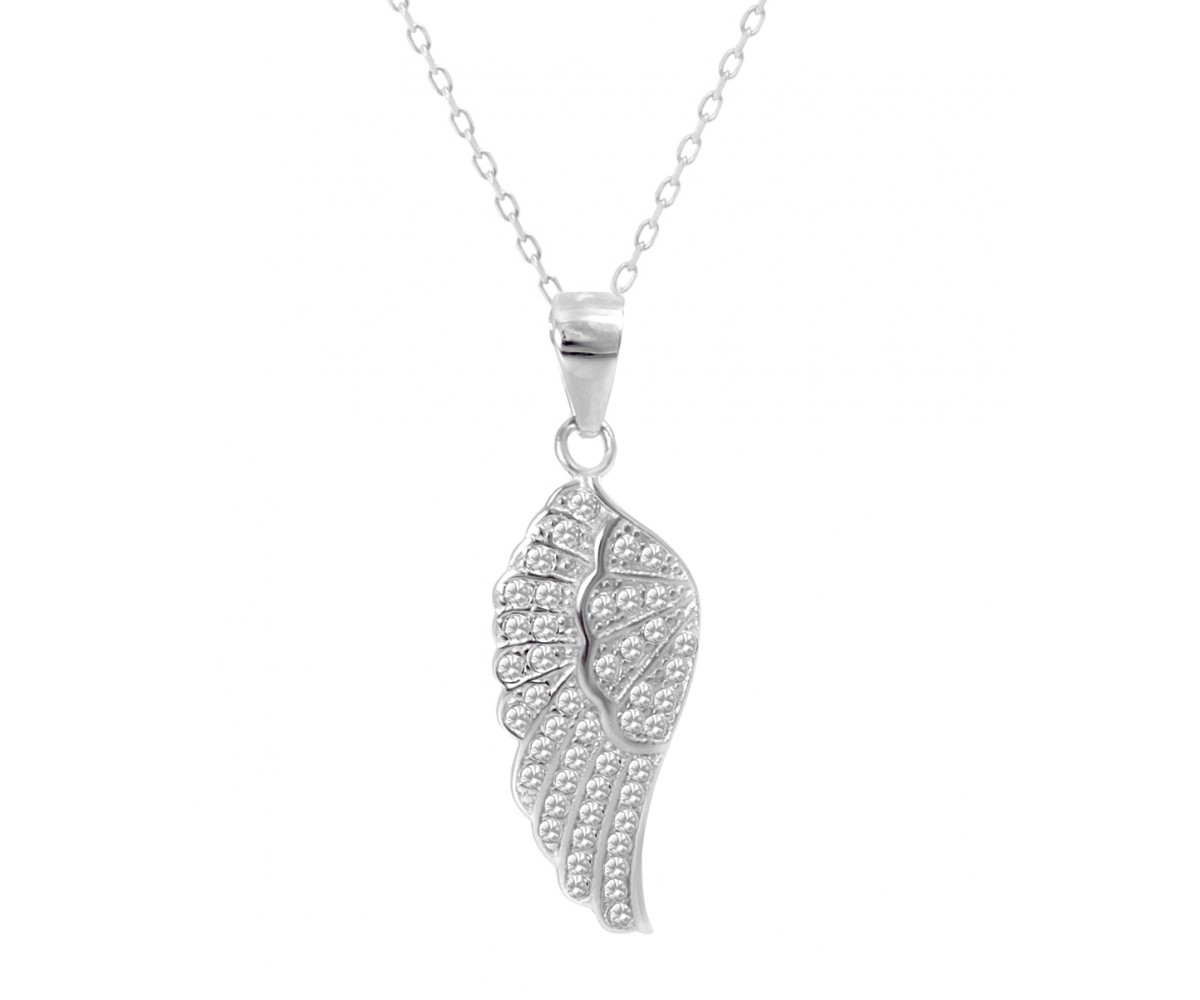 Sterling Silver Angel Wing Necklace for evil eye protection