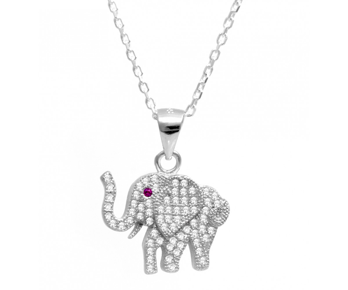 Sterling Silver Elephant Necklace for evil eye protection