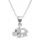 Sterling Silver Mini Elephant Pendant Necklace for evil eye protection