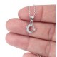 Sterling Silver Moon and Star Necklace for evil eye protection