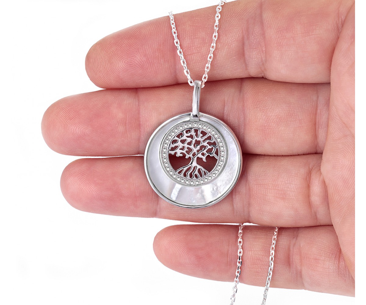 Sterling Silver Tree of Life Necklace for evil eye protection