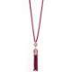 Tulip Necklace with Ruby and CZ Stones