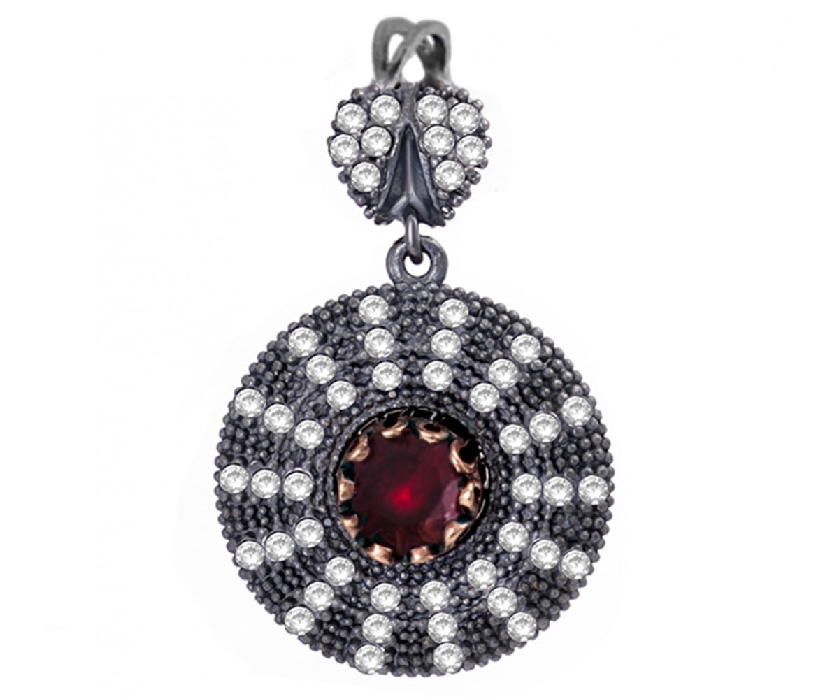 Artisan Crafted Ruby Pendant for evil eye protection