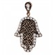 Gold Plated Silver Hamsa Hand Pendant for evil eye protection