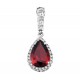 Silver Pendant with Ruby Quartz Stone for evil eye protection