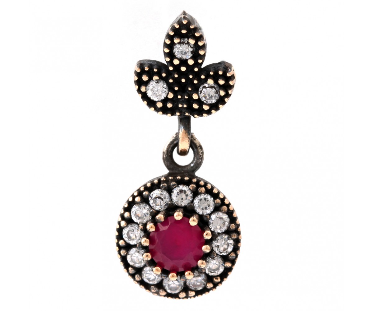 Turkish Ruby Pendant for evil eye protection