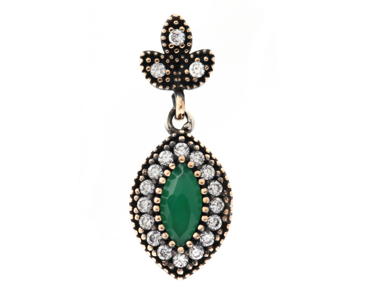 Vintage Emerald Pendant for evil eye protection