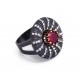 Artisan Crafted Sterling Ruby Ring for evil eye protection
