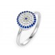 Evil Eye Ring with Cz Stones for evil eye protection