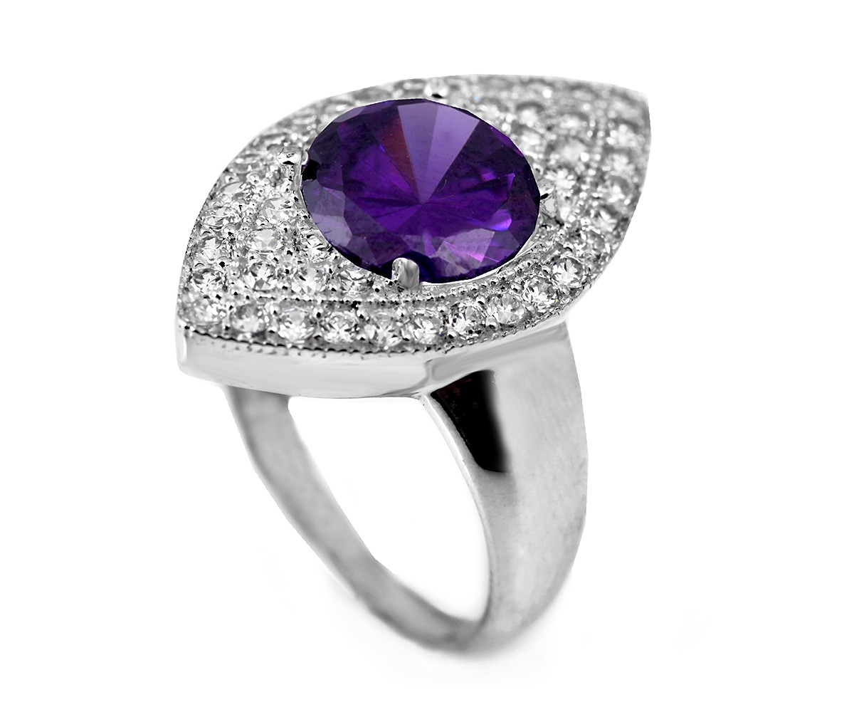 Hollywood Walk of Fame Amethyst Ring for evil eye protection