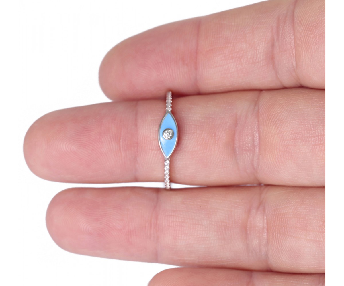 Mini Stackable Evil Eye Ring for evil eye protection