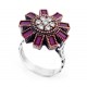 Ruby&Zirconia Ring for evil eye protection