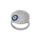 Silver Celebrity Evil Eye Round Disc Ring for evil eye protection