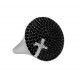 Silver Cross Ring with Cz Stones Disc for evil eye protection