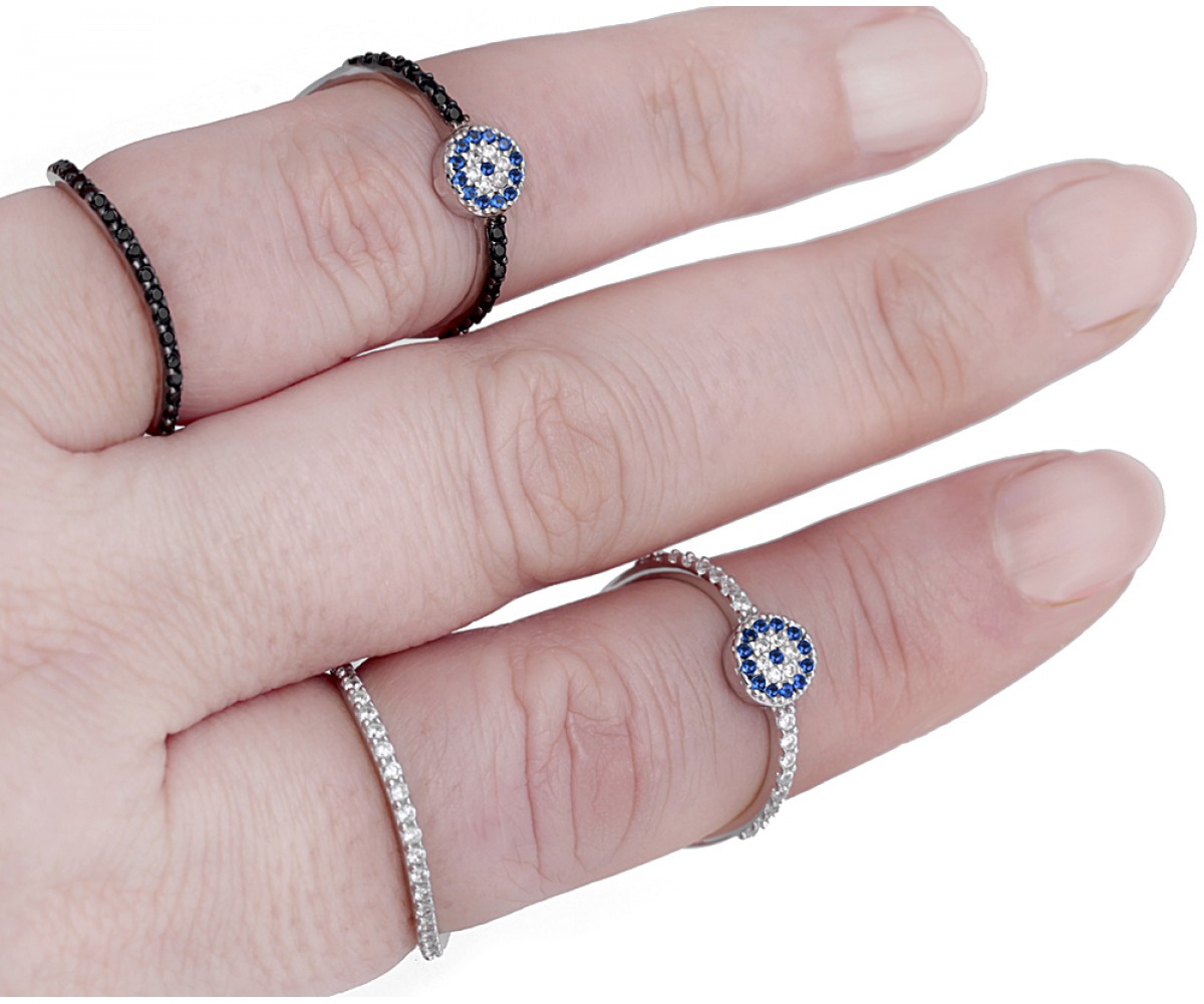 Double Layer Evil Eye Ring for evil eye protection