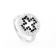 Greek Cross Ring with Cubic Zirconia Stones for evil eye protection