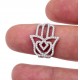 Hamsa Hand Ring with Cubic Zirconia Stones for evil eye protection