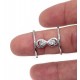 Sterling Silver Double Bar Infinity Ring for evil eye protection
