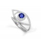 Greek Lucky Eye Ring with Cz Stones for evil eye protection