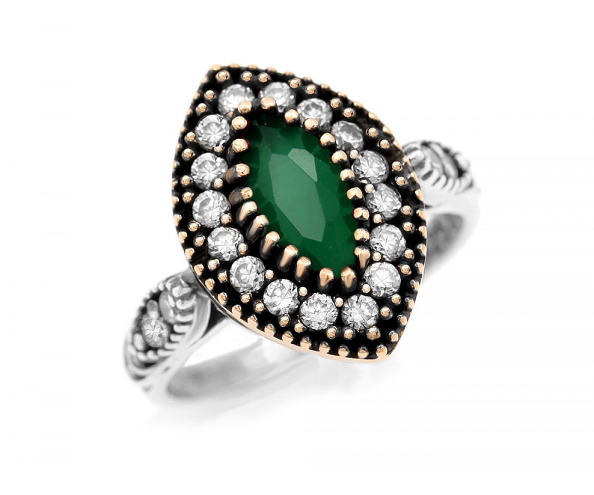 Vintage Emerald Ring for evil eye protection