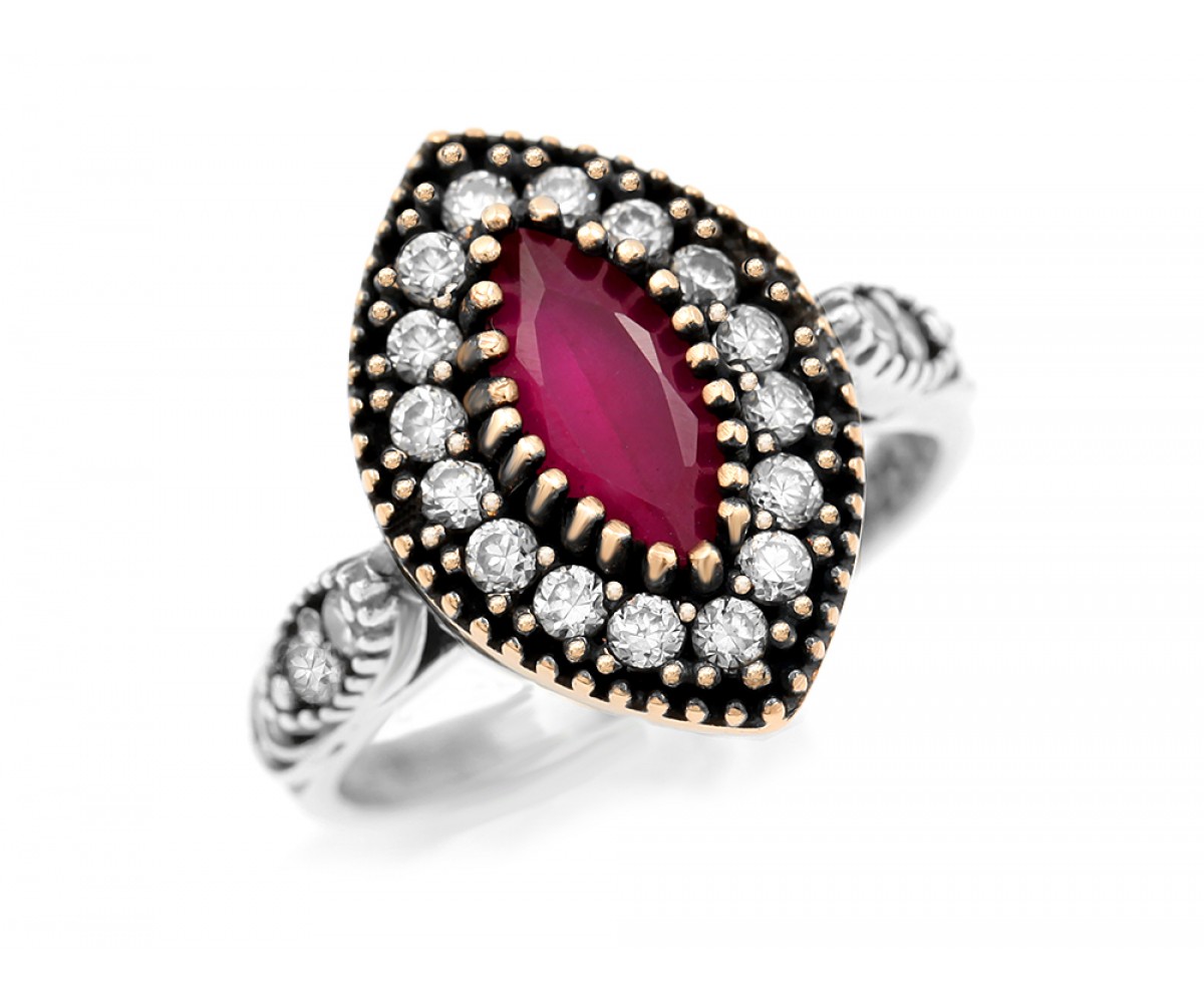 Vintage Style Ruby Ring for evil eye protection