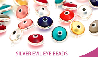 Silver evil eye beads