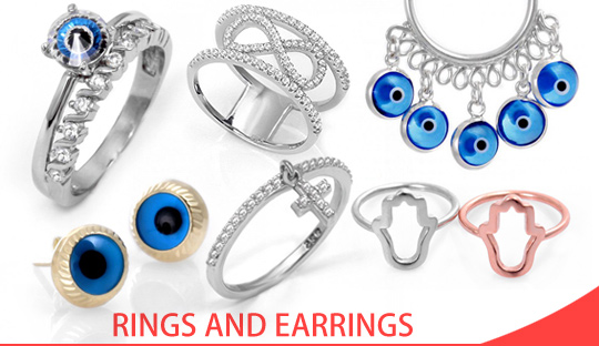Evil Eye Ring and Evil Eye Earrings